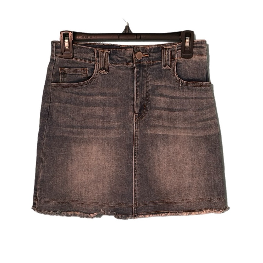 Copper Key Stretchy Jean Skirt - S